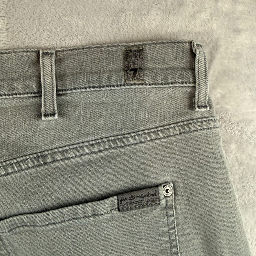7 For All Mankind Jeans Men 40x34 Gray Carsen Slim Straight Dark Wash Denim - Picture 6 of 13